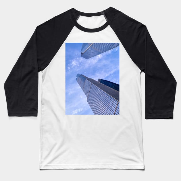 Skyscrapers Manhattan Skyline New York City Baseball T-Shirt by eleonoraingrid